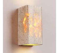 MCWYH Applique da parete per esterni in travertino giallo naturale, lampada da parete con sorgente luminosa a LED da parete da 9 W, applique da parete per corridoio d'ingresso con scala domestica retr