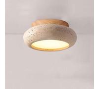 MCWYH Japanese Natural Stone Plafoniera LED - Mid Century Rustic Ceiling Light for Kitchen, Bedroom, Bathroom, Farmhouse and Stairs - Vintage Recessed Mounting