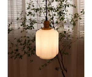 MCWYH Lampadari vintage in vetro ottone giada bianca丨Lampada a sospensione a strisce sul comodino della camera da letto丨Lampada a sospensione a sorgente luminosa LED E27丨Apparecchi di illuminazione do