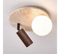 MCWYH Plafoniere Wabi-sabi Art Plafoniera da Incasso in Pietra Naturale in Marmo con faretto a soffitto Lampada da soffitto Rotonda in Vetro di Latte per Ingresso corridoio Bagno Cucina Fattoria