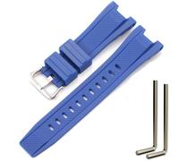 MCXGL Cinturino di ricambio compatibile con Gshock in resina per Casio GST-210 GST-W110 GST-W100 GST-S110 GST-S100 GST-B100 GST-S300, Fibbia blu argento, 26mm, Cintura da uomo in rete