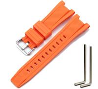 MCXGL Cinturino di ricambio compatibile con Gshock in resina per Casio GST-210 GST-W110 GST-W100 GST-S110 GST-S100 GST-B100 GST-S300, Fibbia arancione argento, 26mm, Cintura da uomo in rete