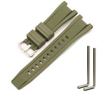 MCXGL Cinturino di ricambio compatibile con Gshock in resina per Casio GST-210 GST-W110 GST-W100 GST-S110 GST-S100 GST-B100 GST-S300, Fibbia argento verde militare, 26mm, moderno