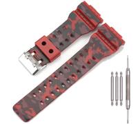MCXGL Cinturino di ricambio in resina da 16 mm per G-Shock ga110 ga100 ga120 gd100 g8900 da uomo in gomma, Rosso mimetico, 16mm, moderno