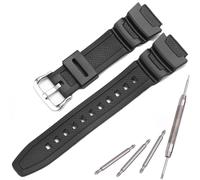 MCXGL Cinturino di ricambio in resina naturale compatibile con Casio W218H W-219H AE1200WH AE-1300WH W800H SGW-300H F-108WH Cinturino in gomma impermeabile, 18mm, Quarzo sintetico