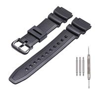 MCXGL Cinturino di ricambio in resina naturale per Casio AE-1200 SGW-300H MRW-200H W-735H Cinturino in gomma impermeabile, Fibbia nera nera, 18mm, 100%