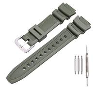 MCXGL Cinturino di ricambio in resina naturale per Casio AE-1200 SGW-300H MRW-200H W-735H, impermeabile, sportivo, cinturino in gomma (verde militare)