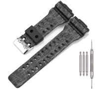 MCXGL - Cinturino di ricambio in resina per orologio da uomo Casio g Shock GD120 GA100 GA110 g8900 (include 2 passanti) 16mm Burst nero