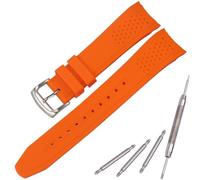 MCXGL Cinturino di ricambio in silicone da 23 mm compatibile con Citizen Eco-Drive Weekender Strap AW1150-07E AW1158-05L in gomma blu con estremità curva, Misura unica, Silicone, Nessuna pietra