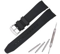 MCXGL Cinturino di ricambio in silicone da 23 mm compatibile con Citizen Eco-Drive Weekender Strap AW1150-07E AW1158-05L in gomma blu con estremità curva, Misura unica, Silicone, Nessuna pietra