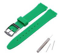 MCXGL Cinturino di ricambio per cinturino in gomma siliconica resistente al sudore con fibbia in acciaio inox, 19 mm, verde scuro