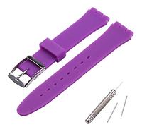MCXGL Cinturino di ricambio per cinturino in gomma siliconica resistente al sudore Swatch con fibbia in acciaio inossidabile 19mm viola chiaro