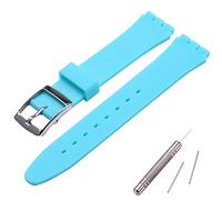 MCXGL Cinturino di ricambio per cinturino in gomma siliconica resistente al sudore Swatch con fibbia in acciaio inossidabile 19mm blu cielo