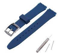 MCXGL Cinturino di ricambio per Swatch Cinturino in gomma siliconica a prova di sudore con fibbia in acciaio inossidabile 19 mm blu navy