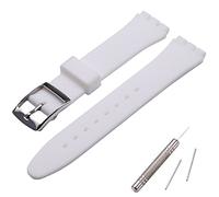 MCXGL Cinturino di ricambio per Swatch cinturino in gomma siliconica resistente al sudore con fibbia in acciaio inossidabile 19 mm bianco