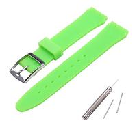 MCXGL Cinturino di ricambio per Swatch in gomma siliconica resistente al sudore con fibbia in acciaio inox, 19 mm, verde chiaro
