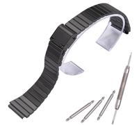 MCXGL Cinturino di ricambio unisex, in acciaio inox, 18 mm, compatibile con Casio A700W, A158WA, A168WA, AE1000, classico, colore nero