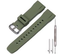 MCXGL Cinturino impermeabile in silicone compatibile con Casio Protrek PRG650 600 PRW6600 - Cinturino sportivo da uomo 24 mm con fibbia verde militare nera