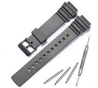 MCXGL Cinturino in Resina Compatibile con Orologio Casio MRW-200H Cinturino da Polso Uomo Donna Sostituzione Nero in Gomma, 18 millimètres de large et 210 millimètres de long, Creato con quarzo