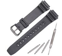 MCXGL Cinturino in resina impermeabile compatibile con Casio F108WH AE1200WH A158WA W800H A168WA unisex cinturino di ricambio in gomma (fibbia nera nera)