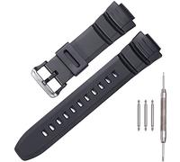 MCXGL Cinturino sportivo da uomo in resina di ricambio per cinturino Caiso mcw100h-4av MCW100h MCW-110H HDD-S100 W-S220, nero, 16mm, Cintura da uomo in rete