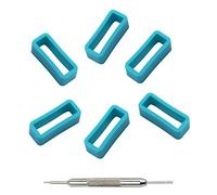 MCXGL - Passanti in silicone per orologi, 6 pezzi (strumenti inclusi) 22mm pine Blue