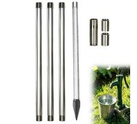 MCYTFBNG Kit Punta per pozzo, Kit per la Perforazione di Pozzi d'Acqua | Kit pozzo punta filtrante acciaio inox da 1-1/4 pollice, Kit robusto perforazione pozzi bassa profondità(3+1(4M)kit)