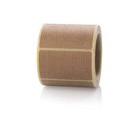 MD Labels 250 etichette in carta kraft marrone su rotolo 50 x 30 mm adesivi naturali con manica da 40 mm, adesivi vintage per decorazioni e confezioni
