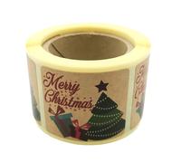 MD Labels Adesivo natalizio, rotolo di etichette rotonde, Merry Christmas Stickers, regalo di Natale (ALBERO DI NATALE, 35x40 mm) 200 pezzi