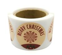 MD Labels Adesivo natalizio, rotolo di etichette rotonde, Merry Christmas stickers, regalo di Natale (STELLA, fi 35 mm) 200 pezzi