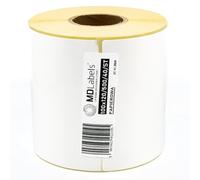 MD Labels Etichette a trasferimento termico, 100 x 120 mm, bianche, autoadesive, 500 etichette per rotolo, per codici a barre, spedizioni, magazzini e prodotti