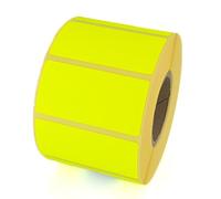 MD Labels Etichette adesive giallo neon 60 x 30 mm su rotolo - 1000 pezzi - Etichette autoadesive per ufficio, magazzino e spedizione