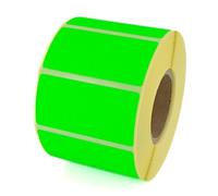 MD Labels Etichette adesive verde neon 60 x 30 mm su rotolo - 1000 pezzi - Etichette autoadesive per ufficio, magazzino e spedizione
