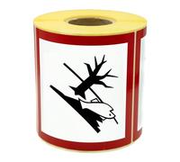 MD Labels Etichette pericolose GHS 500 pezzi (GHS 09 pericolose per l'ambiente)