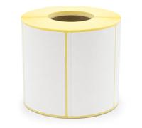 MD Labels Etichette termiche bianche su rotolo 80 x 50 mm 1000 pezzi, autoadesive permanenti, per codici a barre, etichette adesive bianche per scrivere etichette termiche