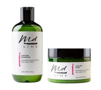 md LINE Prodotti Per Capelli Ricci Kit Trattamento Professionale Anticrespo e Definizione - Set Shampoo + Maschera per Metodo Ricci Perfetti Senza Solfati Siliconi e Parabeni - Curly Hair Products
