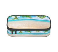 MDATT Astuccio colorato con cerniera, organizer per ufficio, viaggio, per San Valentino, tostatura, bicchieri da vino, stampa matrimonio, Tema tropicale della pianta della spiaggia, Taglia unica,
