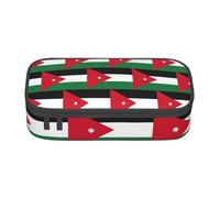 MDATT Astuccio per matite con bandiera della Giordania, astuccio per matite multi slot, grazioso astuccio portatile per penne per scuola e ufficio, Nero , Taglia unica, Organizer per borse