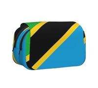 MDATT Astuccio per matite con stampa bandiera della Tanzania per adulti, custodia durevole per il trasporto della penna, Nero , Taglia unica, Organizer per borse