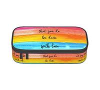 MDATT Astuccio portapenne colorato con cerniera, organizer per ufficio e viaggio, con stampa di lecca-lecca, alberi di Natale e cottage, Lascia che tutto ciò che fai essere fatto con amore, Taglia