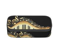 MDATT Astuccio portapenne colorato con cerniera organizer per ufficio e viaggio, stampa cavallo lunare, Nota musicale romanzo, Taglia unica, Organizer per borse