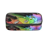 MDATT Astuccio portapenne colorato con cerniera organizer per ufficio e viaggio, stampa pecora rosa, Chiave per pianoforte., Taglia unica, Organizer per borse