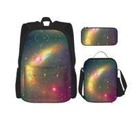 MDATT Bellissimo zaino Galaxy con portapranzo e astuccio da 7,6 cm, zaini Kawaii con borsa per il pranzo abbinata