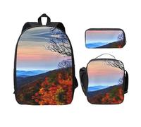 MDATT Blue Ridge Mountains, zaino versatile con borsa per il pranzo, astuccio per matite, attrezzatura da viaggio leggera per tutti i giorni, Nero , Taglia unica, Organizer per borse