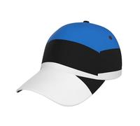 MDATT Cappello da baseball con bandiera della Florida regolabile in twill con foro per coda di cavallo lavato cappello papà per uomo donna, Bandiera dell'Estonia, taglia unica