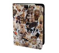 MDATT Carino Pet Dogs Stampa Pelle bovina Viaggio Passaporto Portafoglio per Donne Uomini Documenti Organizer Passaporti Titolare per Viaggio, Nero , Taglia unica