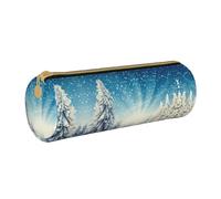 MDATT Snow Wonderland - Astuccio multiuso per penne e matite con albero di pino, per studenti delle scuole superiori, bianco, Taglia unica, Organizer per borse