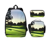 MDATT Zaini da campo da golf con astuccio portapranzo, borsa leggera per libri per escursioni in campeggio, Nero , Taglia unica