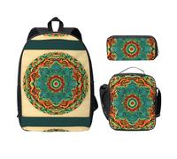 MDATT Zaini Mandala con astuccio portapranzo, leggero, per campeggio, escursioni, Nero , Taglia unica, Organizer per borse