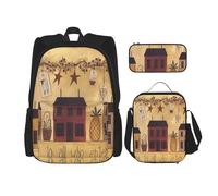 MDATT Zaino autunnale con portapranzo a tema anime, borsa per la scuola, set per tre, Nero , Taglia unica, Set di zaini per la scuola